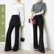 时髦显瘦微喇屁帘裤 夏莫卡黑色喇叭裤 裤 裙帘西装 7961 女两穿可拆式