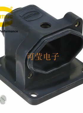 HARTING重载连接器 19400030950  IP68黑色底座HP3A/H-SF-2H-M20
