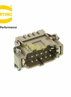 哈丁HARTING 09330102616  弹片连接10针公芯 浩亭插头重载连接器