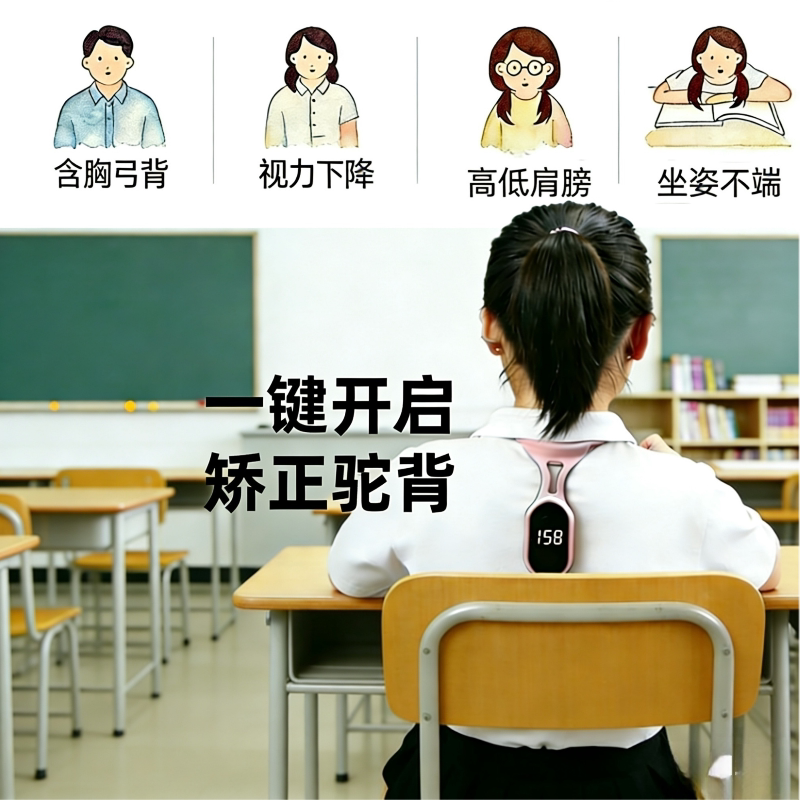 智能矫正器学生儿童坐姿矫正带神器纠正背部男女青少年驼背矫正带