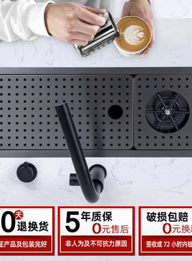 浦琳304不锈钢纳米黑色吧台水槽高压洗杯器沥水龙头咖啡中岛厨盆