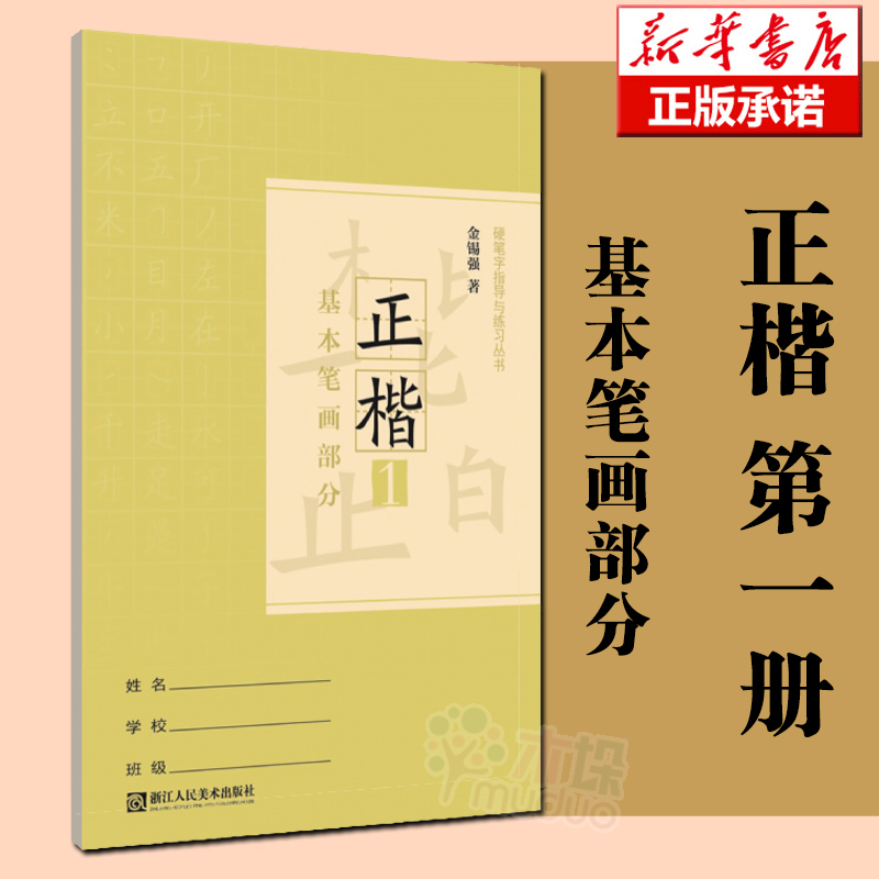 正楷(1基本笔画部分)/硬笔字指导与练习丛书 新华正版 字帖 新版 金锡强 浙江人民美术出版社 新华书店正版  楷书