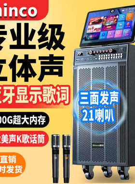 新科户外广场舞音响带显示屏声卡点歌一体机家用KTV机唱歌K歌音箱