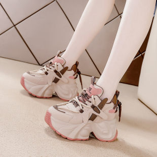 欧货内增高老爹鞋子女2026春季新款超火爆款小个子厚底运动休闲鞋