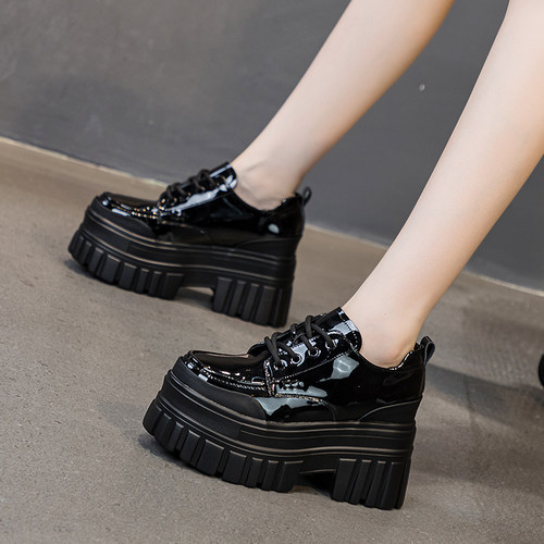 黑色乐福鞋女小个子学院风