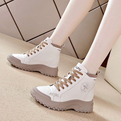 马丁靴子女2025秋冬新款百搭英伦风内增高女鞋爆款真皮加绒女短靴