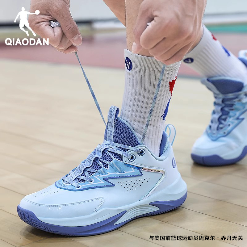 乔丹篮球鞋男2025春季新款运动鞋皮面低帮青少年专业实战防滑男鞋