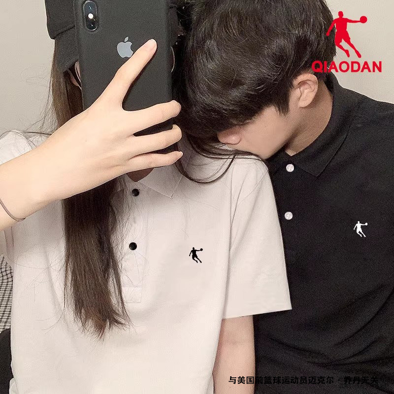 乔丹POLO衫男女情侣装薄款白色翻领t恤夏季正品半袖体恤运动上衣