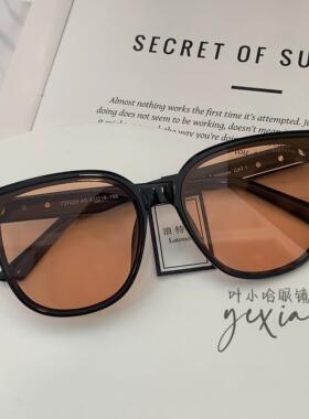 Latemon浪特梦红书同款尼龙茶色太阳镜女韩版大方框墨镜男37020