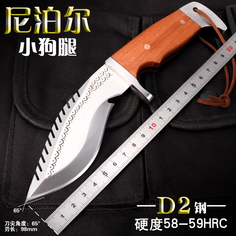 户外刀具便携防身刀冷兵器特种兵氚气刀锋利随身直刀开刃特战小刀