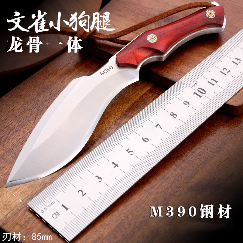 一体m390不锈钢户外防身小刀高硬度直刀野外生存小刀荒野求生刀具