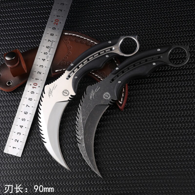荒野求生高硬度锋利刀野外随身爪刀直刀爪子刀户外小刀具防身用品