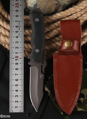 新品D2钢刀户外刀具高硬度大折叠刀野外求生防身小直刀野营水果刀