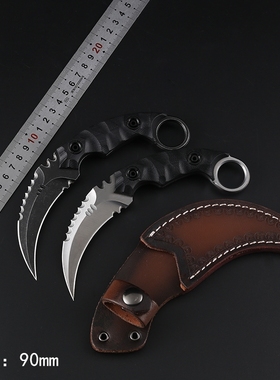 新品D2爪子刀具防身小刀荒野户外求生特种兵高硬度蝎子鹰爪刀开刃