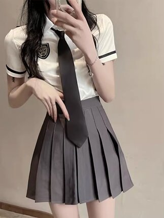 足浴技师工作服套装女KTV服务员酒店职业装短袖衬衣包臀裙两件套