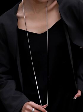 925纯银蛇骨链项链女长款毛衣链