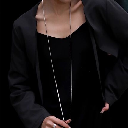 925纯银加长蛇骨链项链女长款毛衣链2026新款高级感轻奢小众125cm