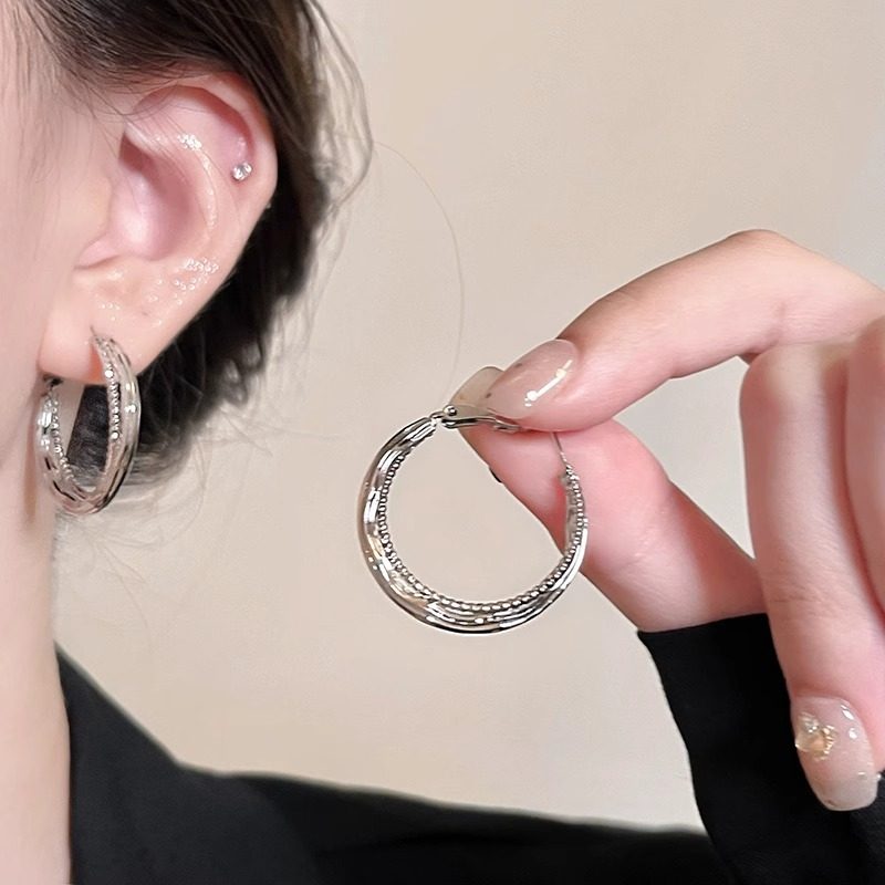 大圆圈耳扣纯银银针圈圈耳环女2025新款爆款高级感轻奢耳圈耳饰,饰品/流行首饰/时尚饰品新,耳环,淘宝优惠券,粉丝福利购,淘宝优惠卷