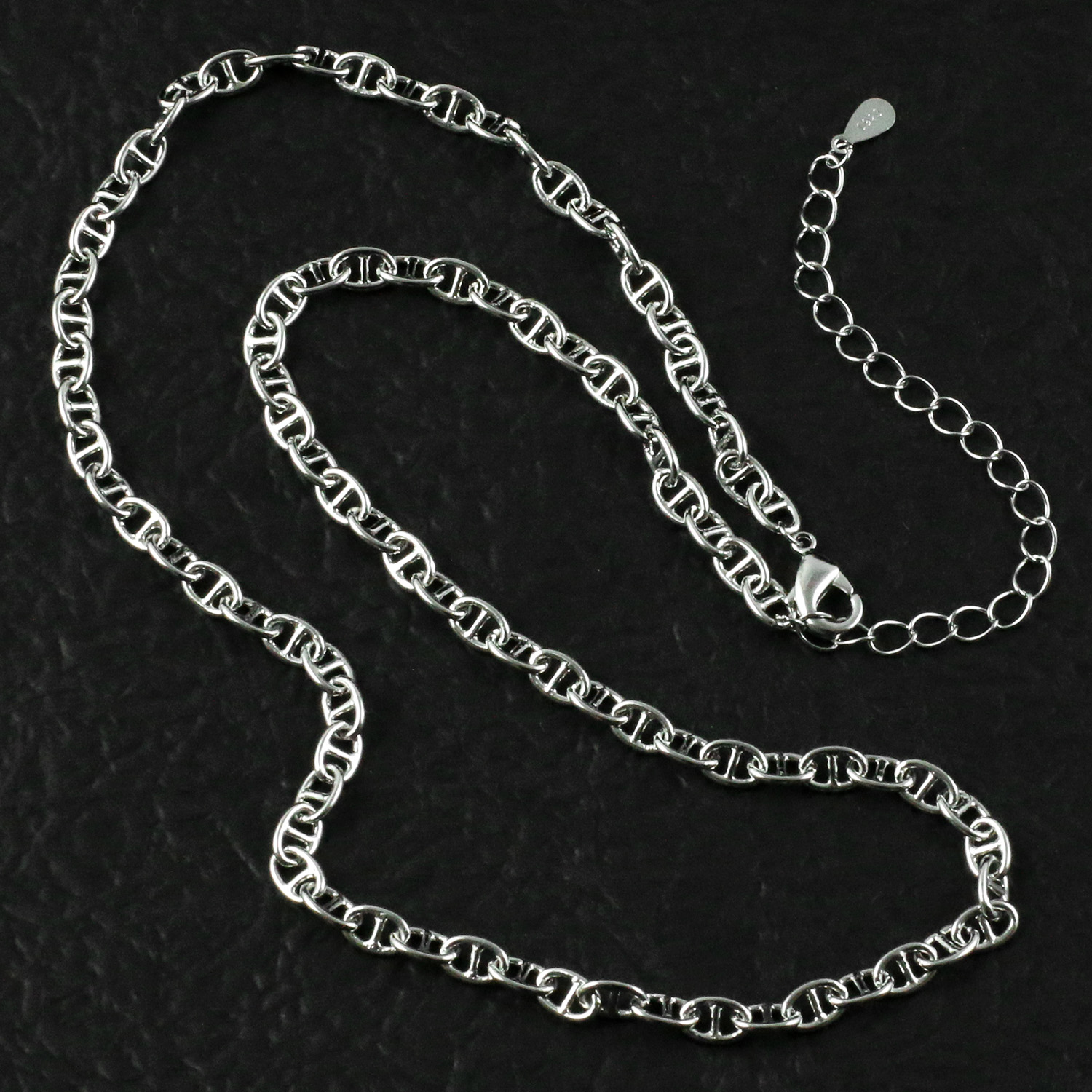 925纯银猪鼻子链条项链女毛衣链