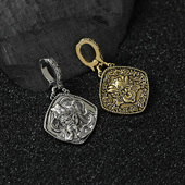 925纯银扎基拉姆面具女神万能扣活扣吊坠女单独项链单坠4 2.3cm