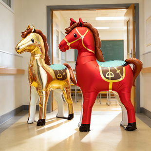 马年新学期开学仪式感装饰立体马气球幼儿园教室班级典礼氛围布置