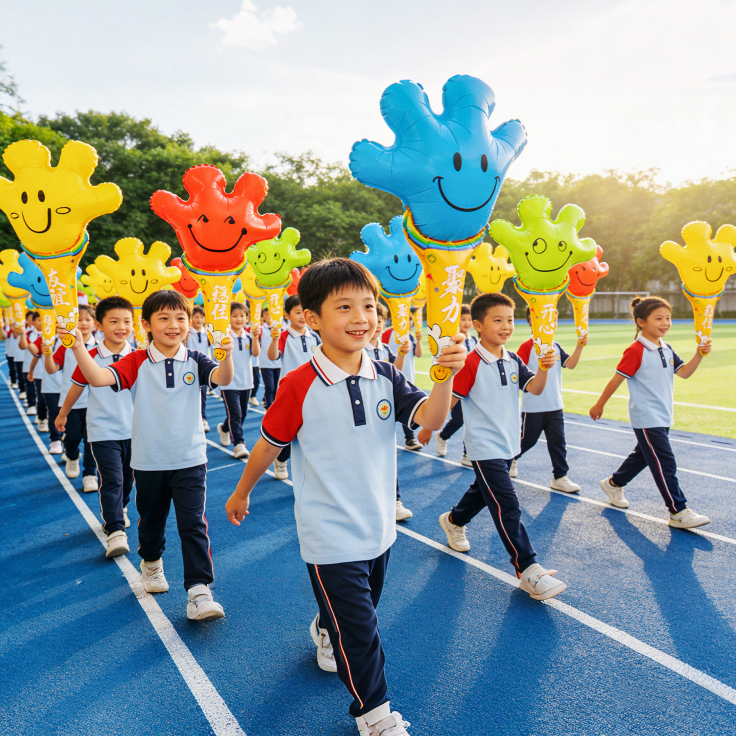 学校运动会开幕式入场助威手掌手持充气棒气球拉拉队加油氛围道具