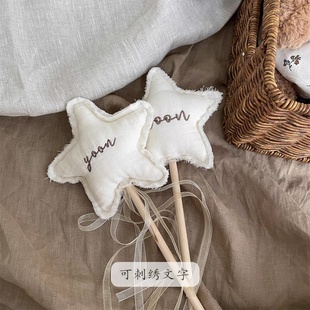 【定制名字】Sanshine星星手工仙女棒魔法棒韩国进口布料拍照道具