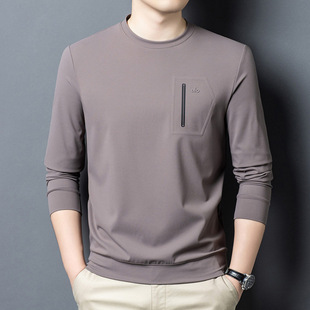 希研卡玛袋鼠商务高级感箭鱼鲨国际一线品牌男装凯迪东尼长袖T恤