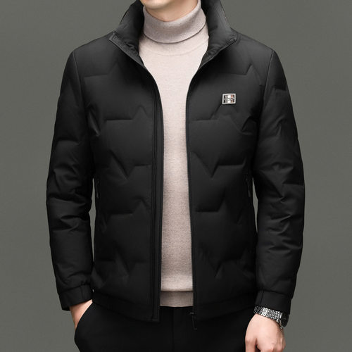 立领羽绒服白鸭绒男装保暖外套2025冬新款夹克休闲保暖外套爸爸装