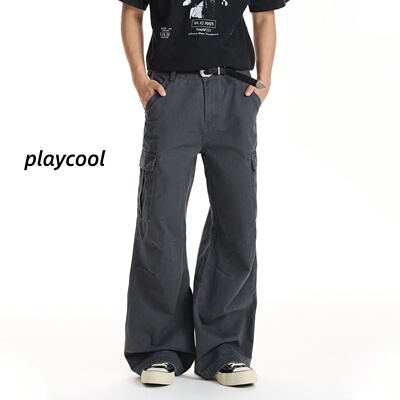 纯棉cargo工装洗水宽松直筒