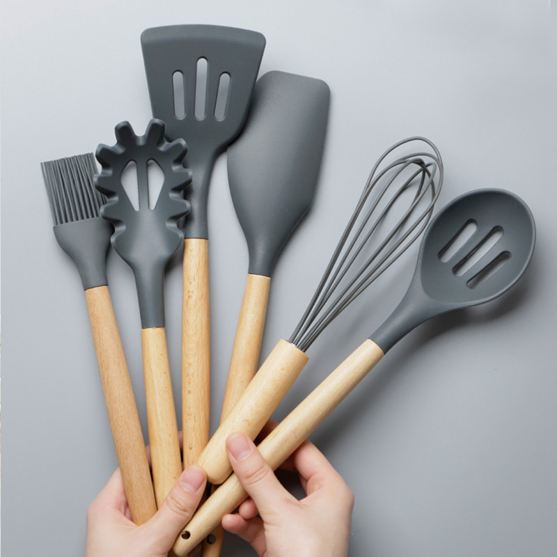 硅胶铲子炒菜铲子漏勺厨房用品不粘锅专用锅铲汤勺家用厨具套装