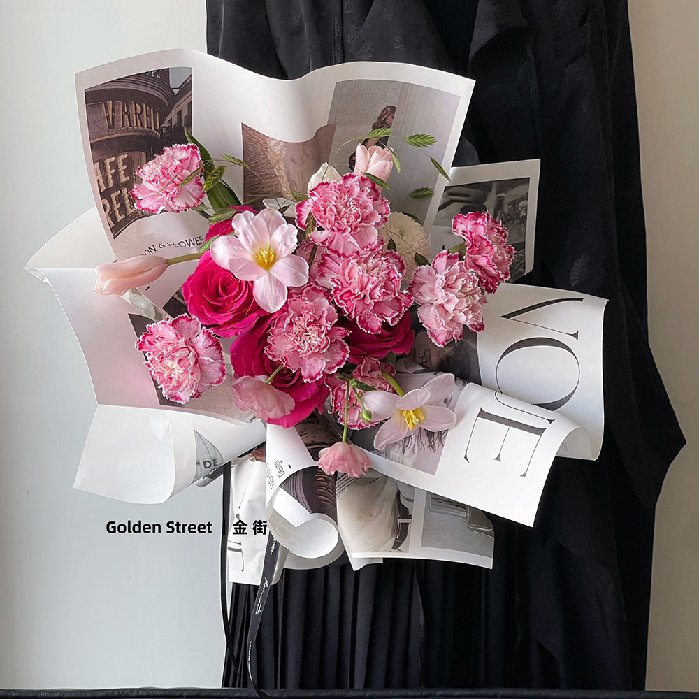 新款 风格画报纸 时尚封面欧美风海报纸花艺包装纸简约包花纸