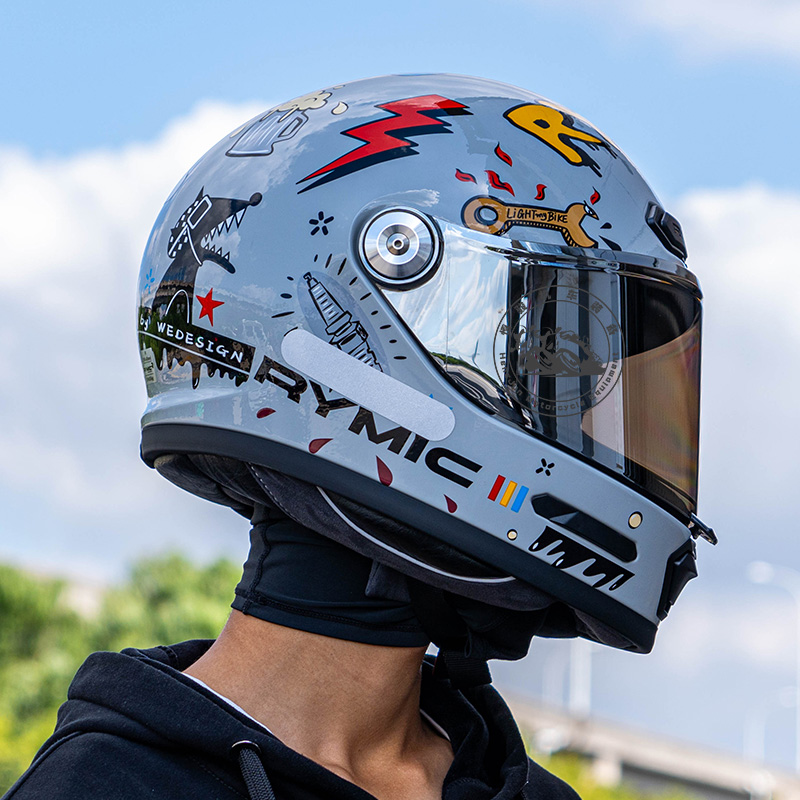 rymic复古摩托全盔四季巡航头盔