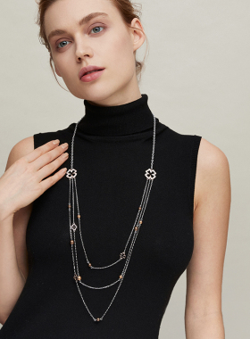 【礼盒包装】伊泰莲娜时尚复古长链三层毛衣链大衣配饰气质礼物女