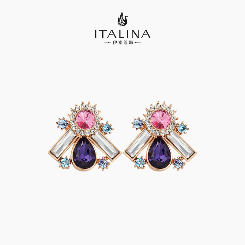 伊泰莲娜耳钉女欧美风气质粉墨登场系列之星轻奢耳环独特精致生日