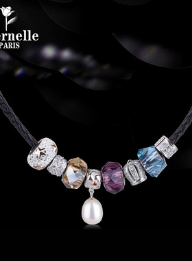 eternelle法国串珠水晶锁骨链
