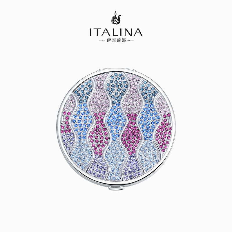 伊泰莲娜化妆镜梳妆镜女折叠网红随身便携小镜子 口红镜 手持迷你