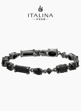 伊泰莲娜黑色神秘几何方形手链女