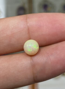天然欧泊圆珠裸石蛋白石火欧泊镶嵌戒指吊坠转运珠
