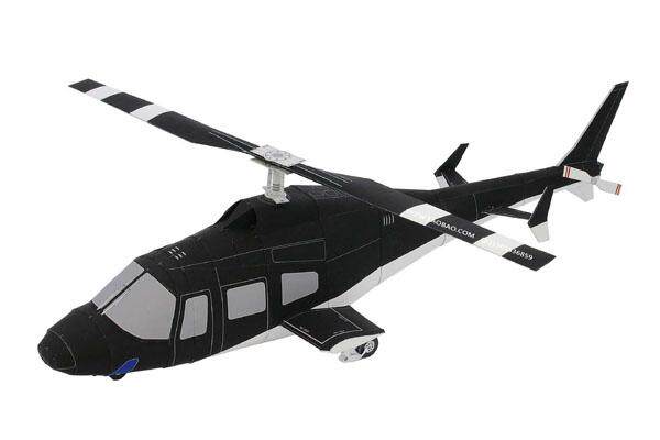 双叶直升机3d纸模型 diy益智手工飞机立体折纸玩具天一纸艺