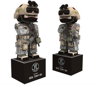 海豹突击队公仔纸模型DIY士兵人偶手办益智手工摆件天一纸艺