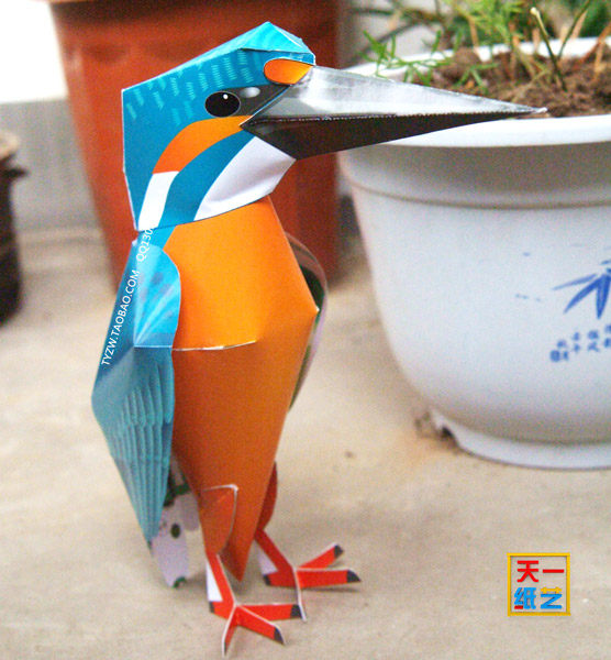翠鸟立体纸模型diy益智亲子手工鸟玩具纸艺动物人气精品