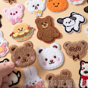 衣服补丁贴卡通刺绣布贴儿童羽绒服自粘免缝图案贴裤子可缝补洞贴