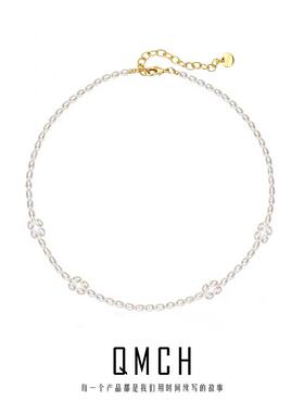 轻奢花朵小众项链925纯银