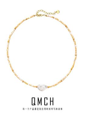 通用珍珠淡水宝石纯银项链