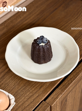 SosoMoon陶瓷甜品浅盘ins风简约白色贝壳花边早餐沙拉家用小盘子