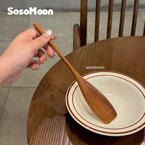 SosoMoon迷你料理铲！天然实木不粘锅煎铲家用一人食小锅炒菜铲子