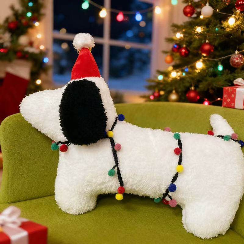 可爱圣诞节礼物氛围小狗抱枕