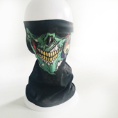 绿怪物保暖防风个性 图骷髅双面无缝围巾头巾