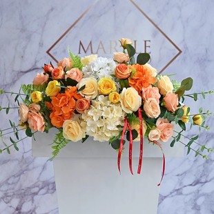 新款讲台花司仪主持商务演讲台花活动会议桌花挂式签到台仿真假花